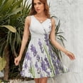 thumbnail image 7 of Lavender Flowers on White Background Sundress Sleeveless Dress Summer Women Clothes Dress for Women Dresses, 7 of 7