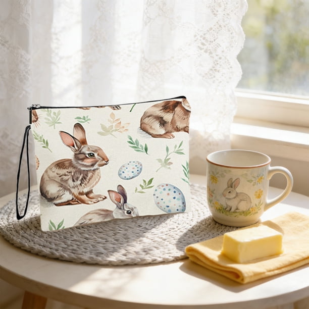 Bolsa de almacenamiento de Pascua, bolsa de aseo de viaje con cadena y asa antideslizantes, bolsa de almacenamiento de cosméticos, bolsa de lavado portátil, adecuada para regalos navideños y campament