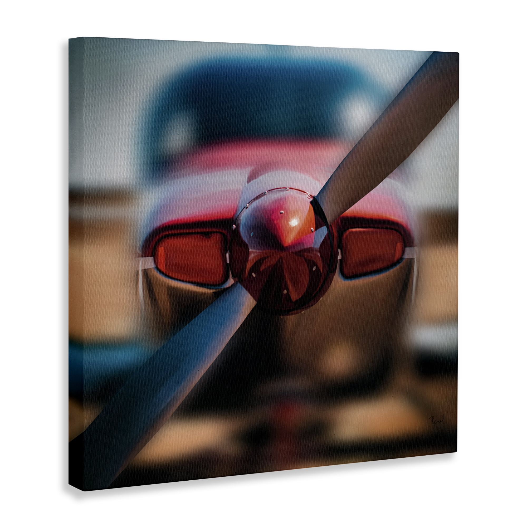 Stupell Industries Red Aircraft Propeller Canvas Wall Art, design by Renel Peters