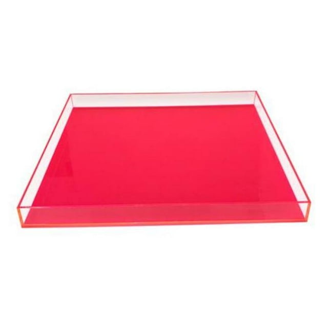 Plateau en Lucite Rose Vif Néon - Grand