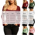 thumbnail image 3 of CHGBMOK Women's Flared Long Sleeve Shirts Square Neck Blouse Fall Outfits Ribbed Slim Fit Work Tops, 3 of 7