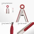 RED Kitchen Tongs for Cooking with Silicone Tips Stainless Steel Tongs