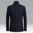thumbnail image 2 of SWSMCLT Men's V Neck Blazer Sport Coat Fall Valentines Day Suit Jacket Cozy Classic Soft Navy2 Large, 2 of 2