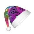 thumbnail image 2 of Honeii Colorful Glitter Dagon Fruit Print Hat Santa Claus Hat For Xmas Party, Christmas Caps For Boys Girls Child,Christmas Beanie, 2 of 6