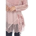 thumbnail image 3 of Simply Couture Women's Plus Size Solid Long Sleeve Abstract Floral Lace Patchwork Cowl Neck Blouse Top, 3 of 4