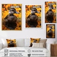thumbnail image 4 of Designart "Baby Duck at the Lake Brown And Yellow" Animals Framed Wall Art - Traditional Brown Duck Entryway Framed Wall Art, 4 of 6