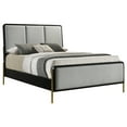 thumbnail image 3 of Arini Upholstered Eastern King Panel Bed Black and Grey, 3 of 10
