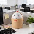 thumbnail image 1 of JZCHUNTOY Desktop Trash Can 1 Piece, Small Creative Cylindrical Waste Bin, Durable Lightweight Space Saving Garbage Container, Suitable for Bedroom Kitchen Office Desk Vanity Countertop Use, 1 of 6