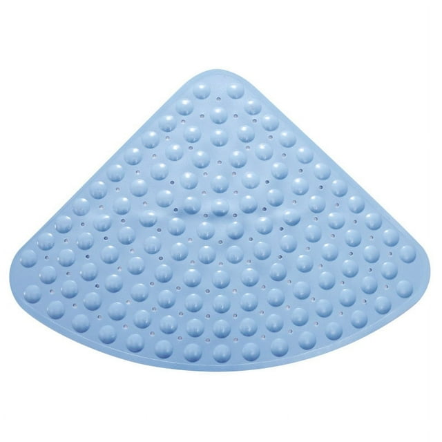 Jinsinto Bath Mat Non-Slip Tub Shower Mats Bathtub Mat for Adult Kids, Machine Washable (Triangle, 21 x 21 Inch, Blue)
