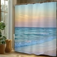 thumbnail image 2 of Abstract Beach Waterproof Shower Curtain, Boho Shower Curtain with Hooks, Coastal Beach Shower Curtain Set Ocean Sea Summer Scenery Hawaii Bathroom Decor, Washable 72"W x 78"L (Pack of 1), 2 of 6
