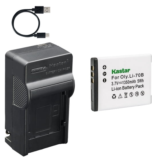 Kastar 1-Pack Battery and AC & USB-C Charger Compatible with Olympus Li-70B D-700 D-705 D-710 D-715 FE-4020 FE-4040 FE-5040 VG-110 VG-120 VG-130 VG-140 VG-145 VG-150 VG-160 VR-120 VR-130 VR-140 X-940