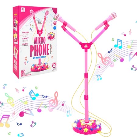 Kids Microphone Toys for Girls 3-6 Years Karaoke Musical Instrument Toy Standing Microphone Gift