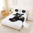 thumbnail image 2 of Castle Fairy Wildlife Bear Queen Sheets 4 Pieces,Jungle Animal Queen Sheet Sets,Black Gold Cream,1 Fitted Sheet, 1 Flat Sheet and 2 Pillowcases, 2 of 6