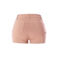 thumbnail image 4 of Made by Olivia Women's Solid Cuffed Hem Mid Rise Shorts with Back Pockets and Side Fake Pockets, 4 of 5