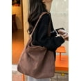 thumbnail image 5 of Lohol Large Suede Tote Bag For Women Slouchy Shoulder Bags Suede Purses Women’s Satchel Bag Work Handbag Crescent Bag Travel Winter(Coffee), 5 of 8
