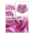 thumbnail image 3 of XFHLMJFF Girls Shorts Kids Metallic Sparkly Shiny Leather Dance Elastic Drawstring Summer Wide Leg Shorts, 3 of 4