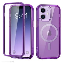 for iPhone 11 Case Magnetic, [Compatible with Magsafe] Built-in Screen Protector Shockproof Dustproof Crystal Clear Anti-Scratch Folio Flip Phone Case for iPhone 11, Darkpurple