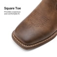 thumbnail image 4 of DREAM PAIRS Women's Cowboy Boots Mid Calf Western Cowgirl Boots Wide Square Toe Pull-On Embroidered Boots with Block Heel, 4 of 8