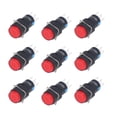thumbnail image 2 of TICFOX 25 piezas interruptor de botón momentáneo autoblocante 8 pines redondo con luz 24 V BELA1622DSY 16 mm(rojo), 2 of 14