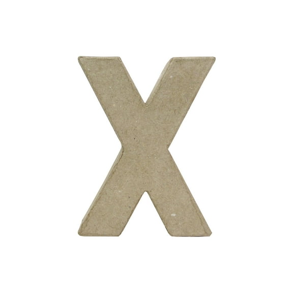 PA Paper Mache 4" Letter X Kraft