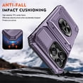 thumbnail image 4 of For Apple iPhone 16 Pro Phone Case with Finger Ring Holder Kickstand, Card Slots，Heavy Duty Shockproof Rugged Protective Working with Magnetic Car Phone Mount,Purple,For iPhone 16 Pro, 4 of 7