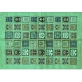 thumbnail image 1 of Ahgly Company Machine Washable Indoor Rectangle Abstract Turquoise Blue Modern Area Rugs, 2' x 3', 1 of 4