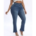 thumbnail image 5 of Gocolloa Plus Size Jeans Bootcut Stretchy for Women High Waisted Modern Curvy Flare Trouser Jean Dark Blue 18W, 5 of 6