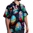 thumbnail image 2 of Easter Men's Casual Hawaiian Button Down Short Sleeve Summer Beach Printed Shirt, 2 of 6