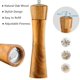 thumbnail image 3 of Molinillo de sal y pimienta de madera, molinillo de sal de madera manual, molinillo de pimienta recargable, 8,5 pulgadas (1 paquete) Namotu WRJM-235, 3 of 7