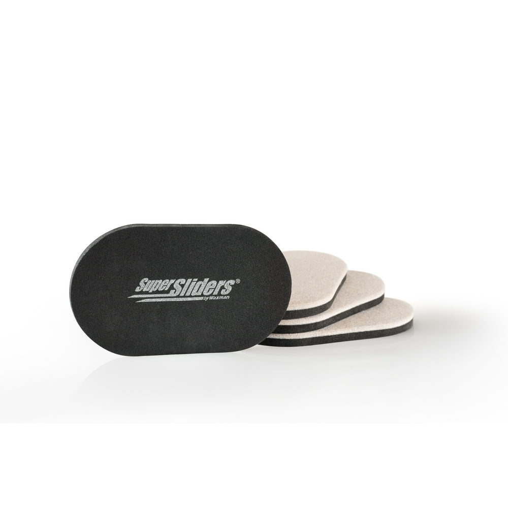 Super Sliders 3 1/2" x 6" Reusable Furniture Sliders Carpet, Beige (4