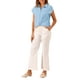 thumbnail image 2 of Camisa de botón INSPIRE CHIC de verano para mujer, blusa casual de algodón con mangas cortas, color azul claro, talla S, 2 of 6