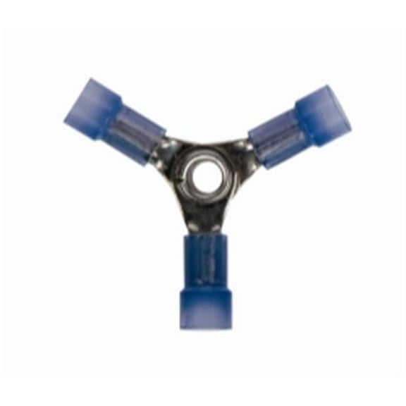 16-14 in. 3 -Way Y Blue Nylon Connector - 4 Piece