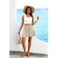thumbnail image 3 of NICELF Flowy Shorts for Women Boho Ruffle Tiered Womens Skorts Summer Casual High Waist Mini Skirt Double-Layer Floral Skort, Apricot, 3 of 6