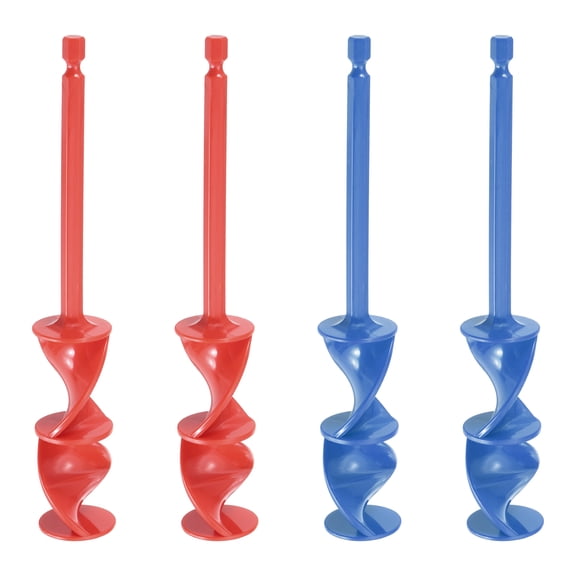 Uxcell 4Pcs Drill Paint Mixer Helix Reusable Paint Stirrer Attachment for Power Tool Drills Mixing Red Blue