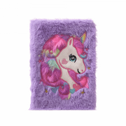 ATTOE New cartoon fantasy unicorn plush notebook pink soft girl girl notebook note book diary hand account ST-001
