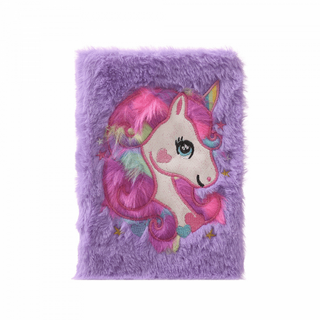 ATTOE New cartoon fantasy unicorn plush notebook pink soft girl girl notebook note book diary hand account ST-001