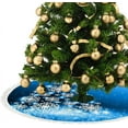 thumbnail image 3 of GZHJMY Christmas Tree Skirt, 36" Xmas Tree Skirts Christmas Blue Tree Christmas Tree Mat for Christmas Holiday Party Ornaments, 3 of 5