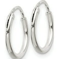 thumbnail image 2 of Sterling Silver 1.3mm Hoop Earrings (12 X 12) Made In India qe4346, 2 of 5