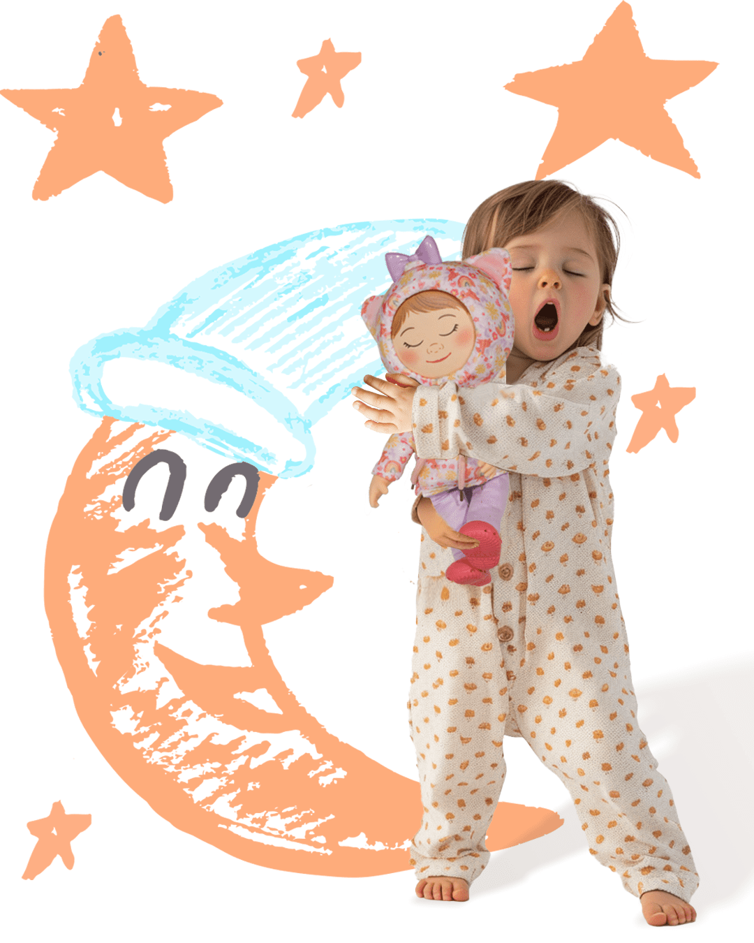 Moodles Zoey - 12 inch Doll with 6 Facial Expressions, Gift for Toddler and Kids, Ages 2+