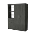 thumbnail image 2 of Miekor Furniture Levi 3-Tier Shelf Armoire Smokey Oak B5A7903, 2 of 6