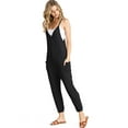 thumbnail image 2 of Lana Roux Womens Baggy Maternity Lounge Jogger Jumpsuit (Black, L), 2 of 3