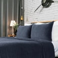 thumbnail image 1 of Colcha ELEGANT LIFE HOME reversible de terciopelo real azul empolvado, 1 of 8