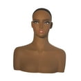 thumbnail image 2 of Cabeza de maniquí femenina realista, cabeza de maniquí de PVC, soporte para peluca multiusos, soporte para exhibición de peluca con hombro para sombre, 2 of 7