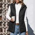 thumbnail image 6 of Sokhug Womens Hooded Quilted Puffer Vest Zip Up Sleeveless Lightweight Fall Winter Plain Lined Cotton Padded Jacket Outerwear with Pockets, 6 of 7