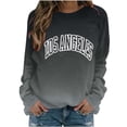 thumbnail image 1 of Rbaofujie Chandails pour Femmes Mode Décontractée Imprimé Col Rond Ample Manches Longues T-shirt Blouse Gris Foncé Automne Chandails à Capuchon pour Femmes, 1 of 4