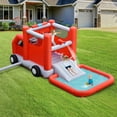 thumbnail image 3 of Costway Fire Truck Themed Inflatable Castle Water Park Kids Bounce House w/ 480W Blower, 3 of 12