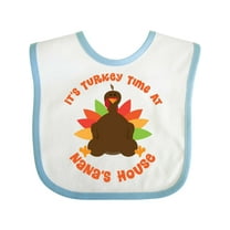 Inktastic Thanksgiving Turkey Nana Boys or Girls Baby Bib
