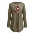 thumbnail image 4 of Pompotops Mode Femme Col Rond Manches Longues Imprimé T-Shirt Blouse Décontractée Hauts Liquidation, 4 of 4