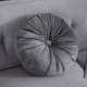 thumbnail image 1 of Cojines redondos de terciopelo de color liso para silla, sofá, cojín de calabaza, cojín redondo plisado para decoración del hogar, cama, coche, cojín de suelo (gris), 1 of 7