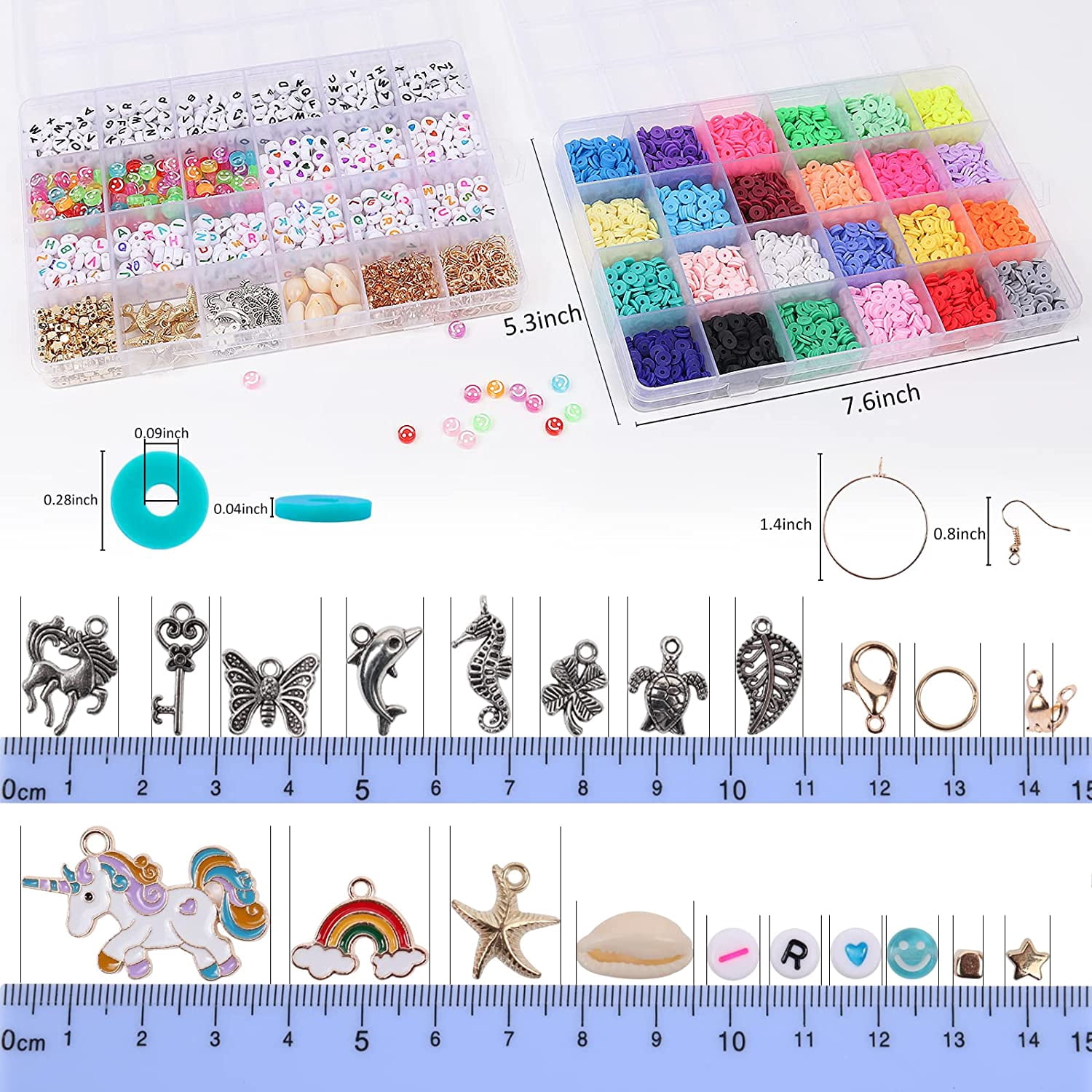 RECUTMS Jewelry Making Kit 2 Packs,6000 Pcs DIY Clay Bead Bracelets 24 Colors for Gift